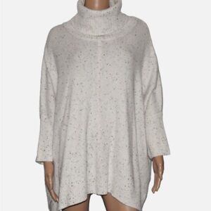 LOFT Cream Oversized Turtleneck Sweater